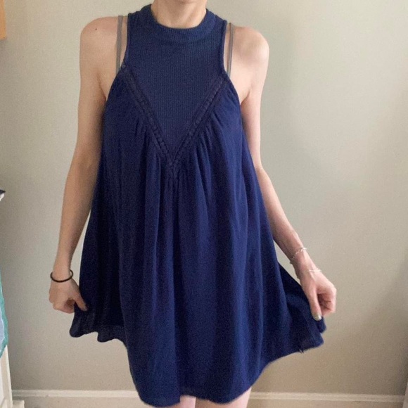 Volcom Blue Crochet Lace Detail Dress - Picture 4 of 8